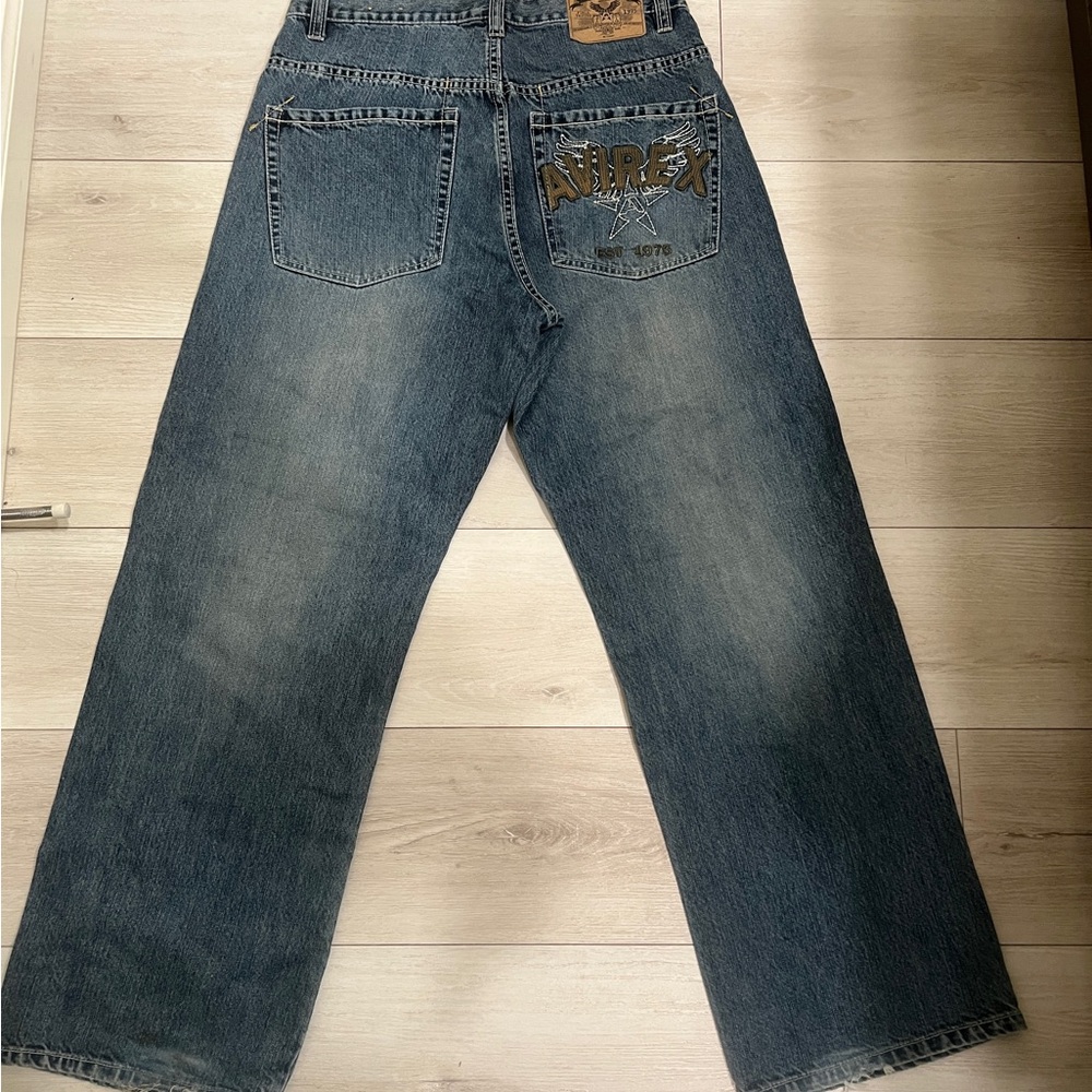 Vintage Avirex Baggy Denim Jeans Y2K. Sz 30/32